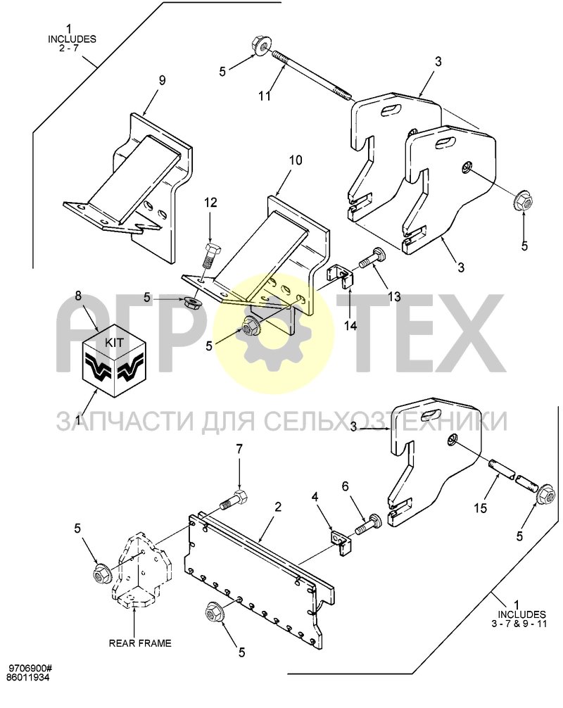 Чертеж Установка грузов задних (01B02)